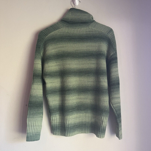 Autumn Cashmere & Wool Turtleneck Sweater ltalian Yarn Green Womens XS MSRP $420 - Picture 6 of 9